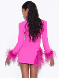 Fuchsia Featherette Dress